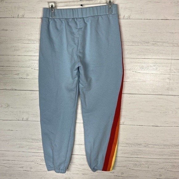 WESLEY Blue Jogger Sweatpants Rainbow Stripe Women’s XS - Picture 3 of 4